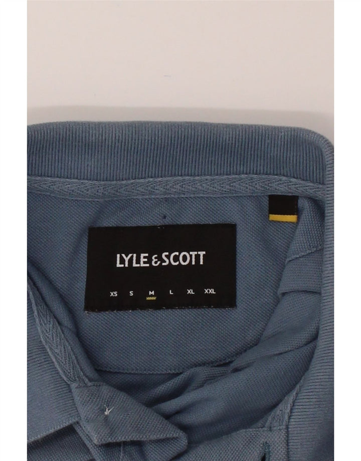 LYLE & SCOTT Mens Polo Shirt Medium Blue Cotton Vintage Lyle & Scott and Second-Hand Lyle & Scott from Messina Hembry 