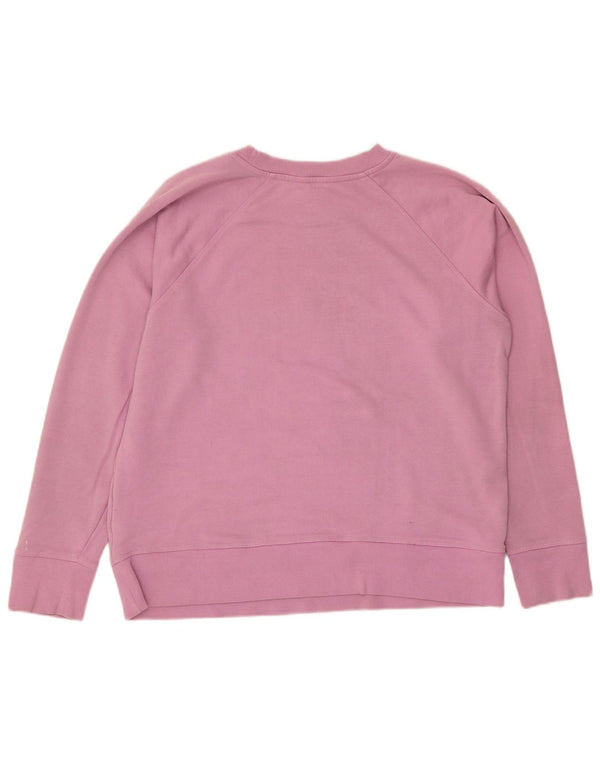 Dkny Womens New York Graphic Sweatshirt Jumper UK 16 Large Pink Cotton