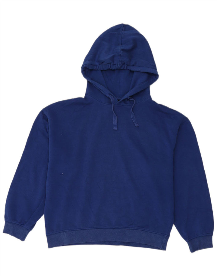 Zara Dame Oversized Hoodie Jumper UK 14 Medium Blue Bomuld