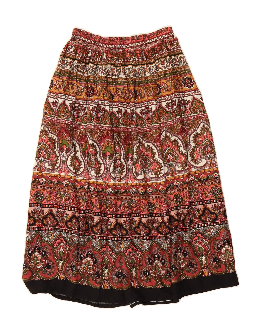 VINTAGE Womens Flared Skirt One Size W26 Multicoloured Paisley Viscose Vintage Vintage and Second-Hand Vintage from Messina Hembry 