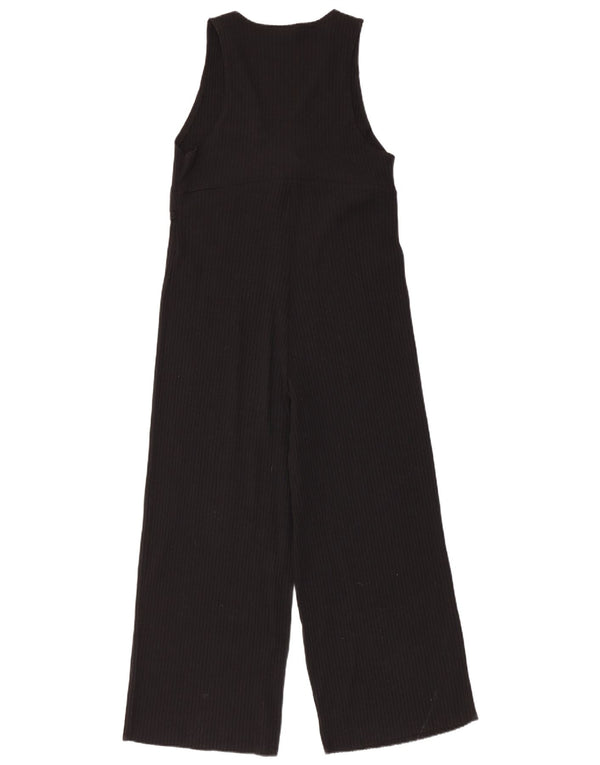 Zara Dame Ærmeløs Jumpsuit UK 12 Medium Sort Bomuld