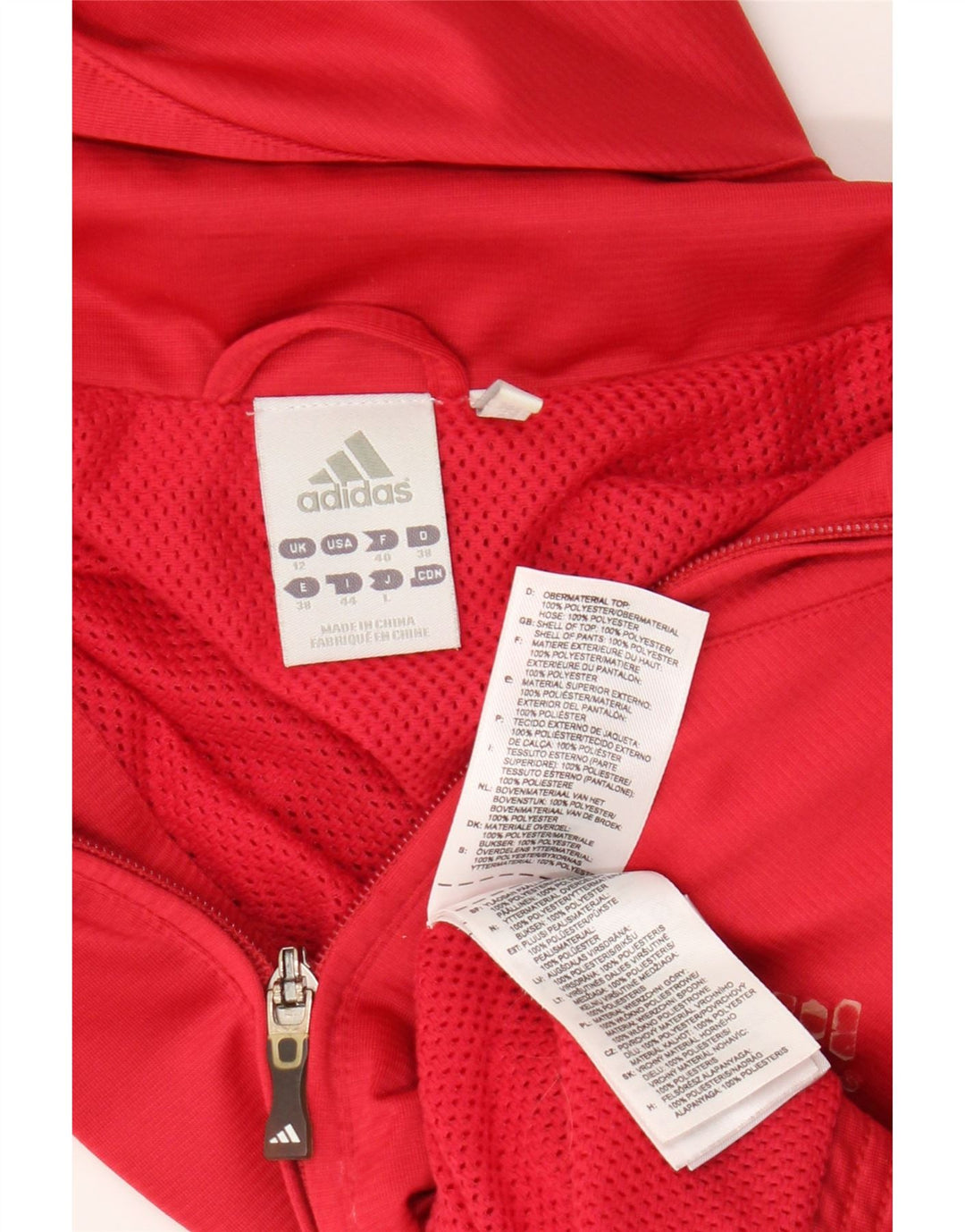 Adidas Dame Clima 365 Træningsdragt Topjakke UK 12 Medium Rød Polyester