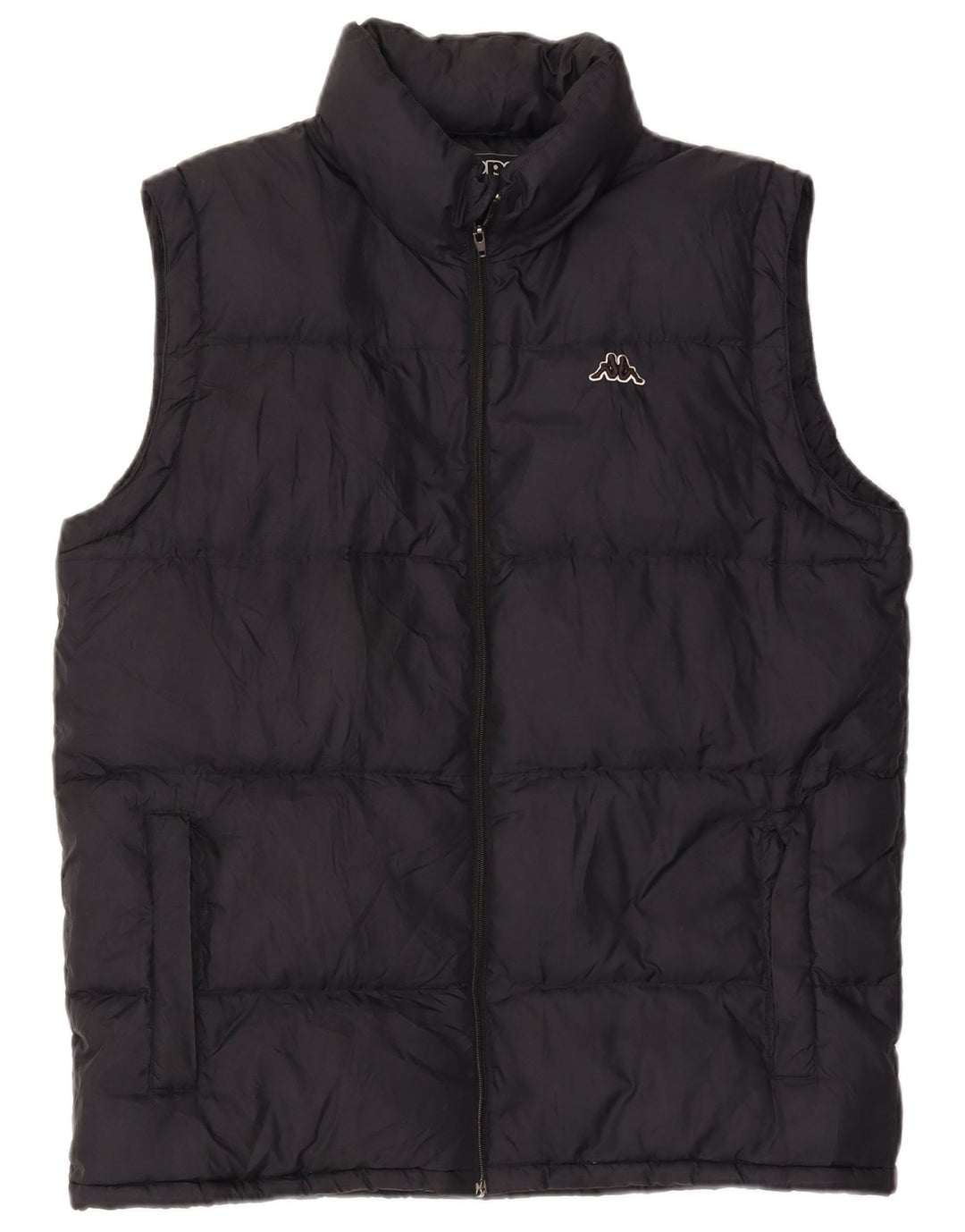 KAPPA Herre hætte polstret Gilet UK 38 Medium Sort Nylon