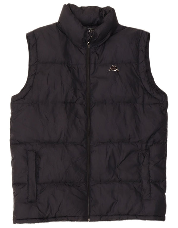 KAPPA Herre hætte polstret Gilet UK 38 Medium Sort Nylon