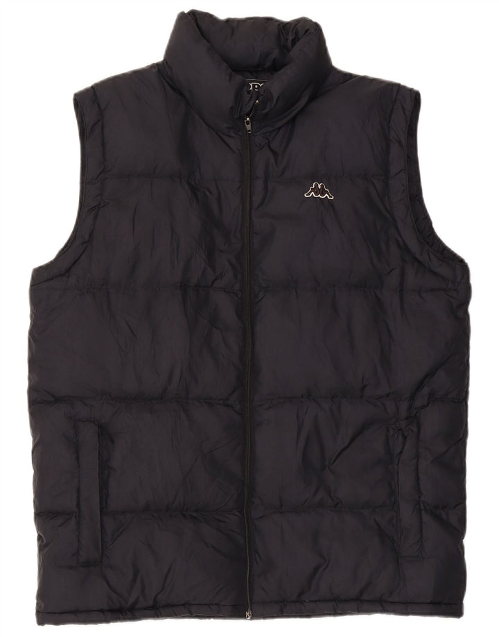 KAPPA Herre hætte polstret Gilet UK 38 Medium Sort Nylon