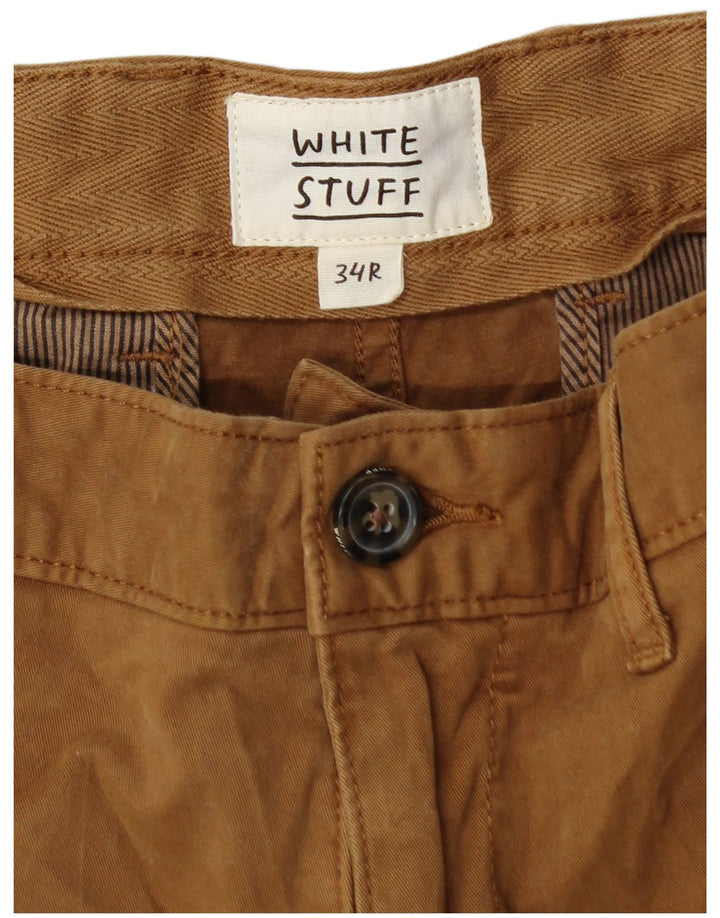HVIDE TING Herre Chino Shorts W34 Stor Beige Bomuld