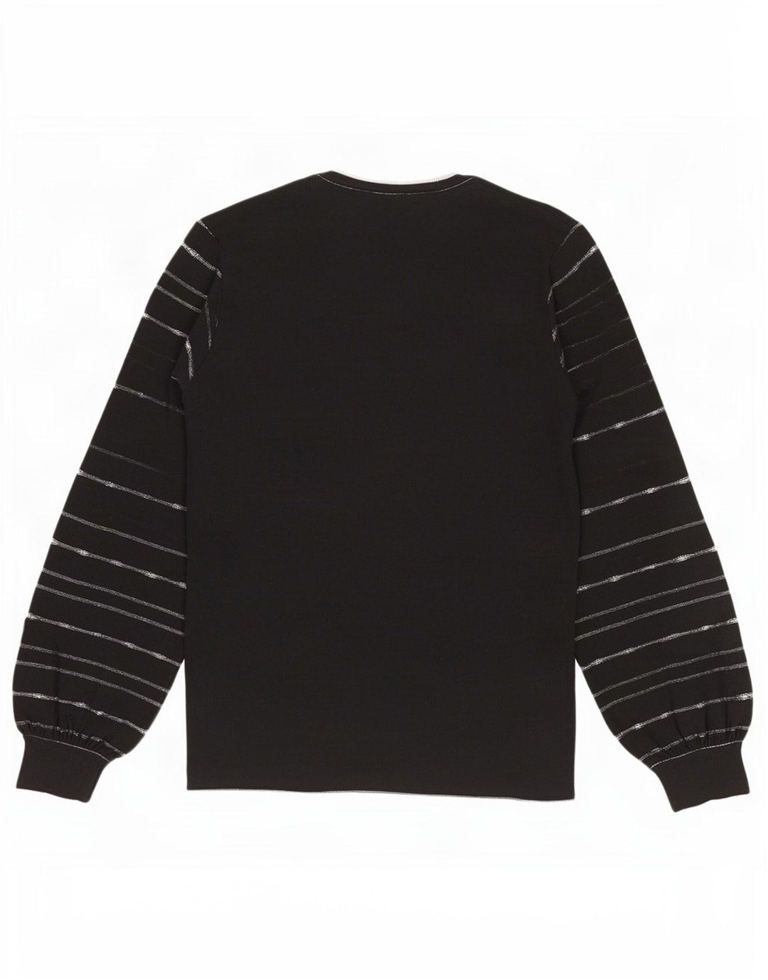 Lucia Dame V-hals sweater UK 10 Lille sort stribet uld