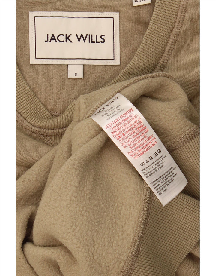 JACK WILLS Mens Sweatshirt Jumper Small Beige Cotton