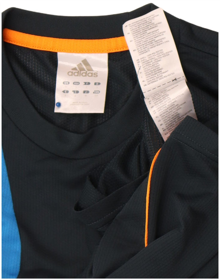 Adidas Grafisk T-shirt top til mænd, lille marineblå colourblock polyester