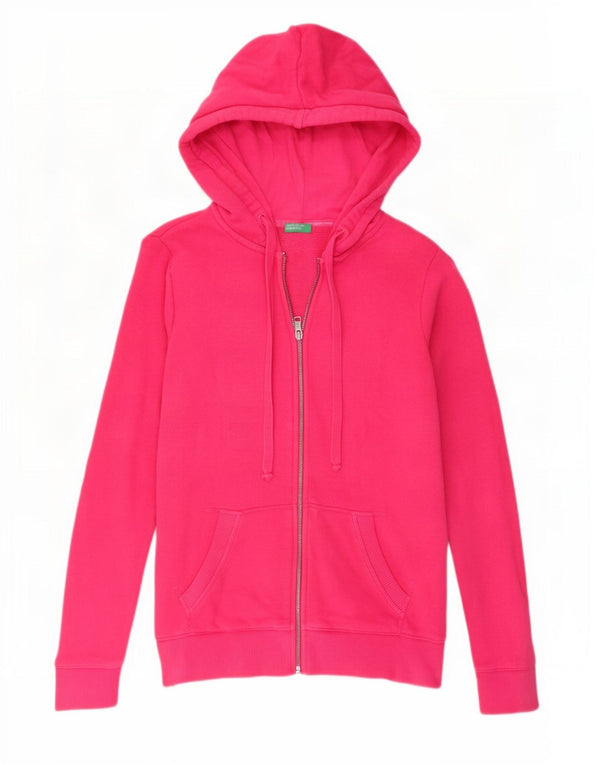 Benetton Dame Hættetrøje Sweater UK 6 XS Pink Bomuld