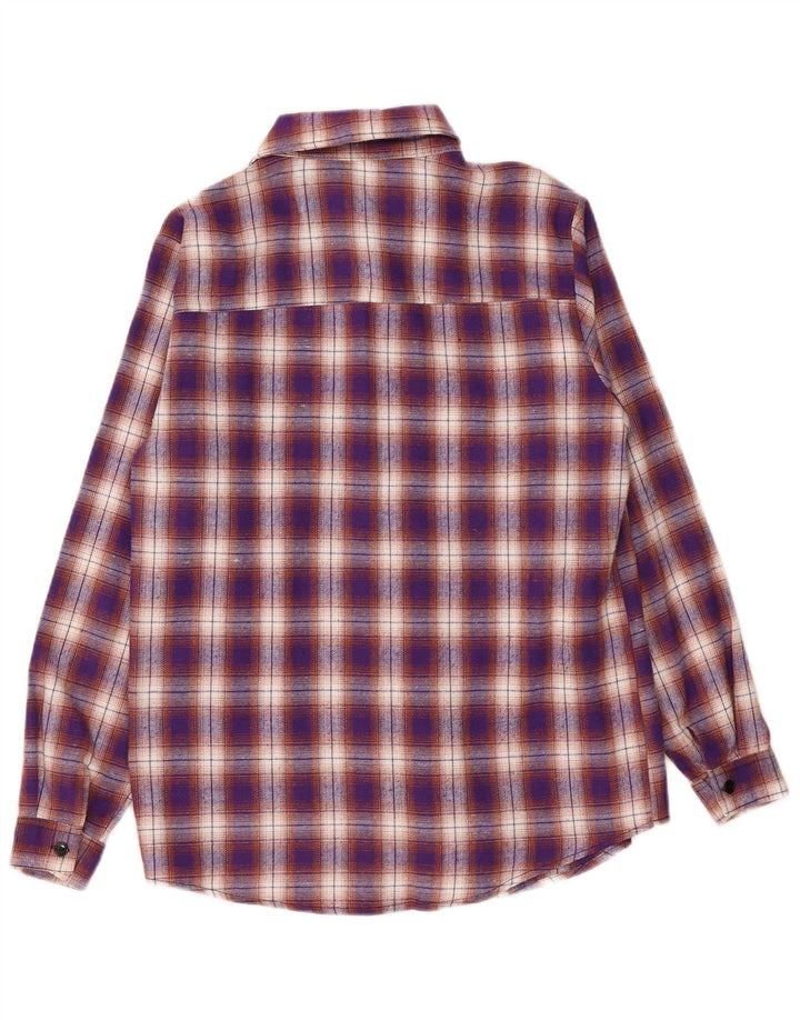 Shein Herre flannel skjorte lille lilla ternet polyester