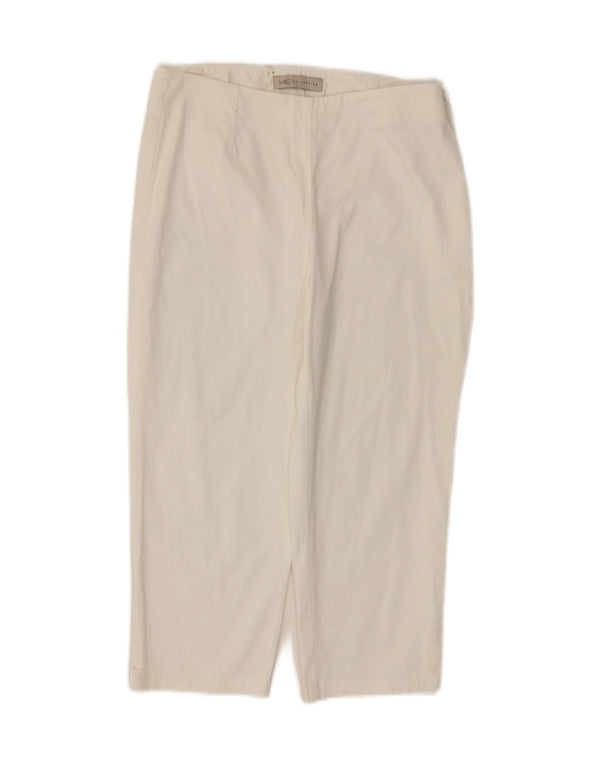 Marks & Spencer Dame Capri Bukser UK 10 Small W28 L20 Hvid Bomuld