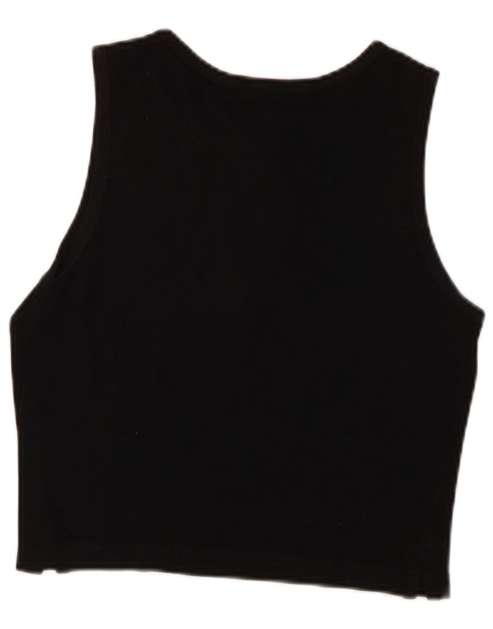 Lacoste Womens Crop Vest Top Størrelse 36 Lille sort bomuld