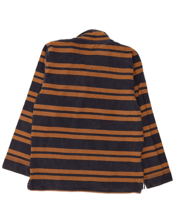 Besætningstøj Herre Zip Neck Sweatshirt Jumper Medium Navyblå stribet