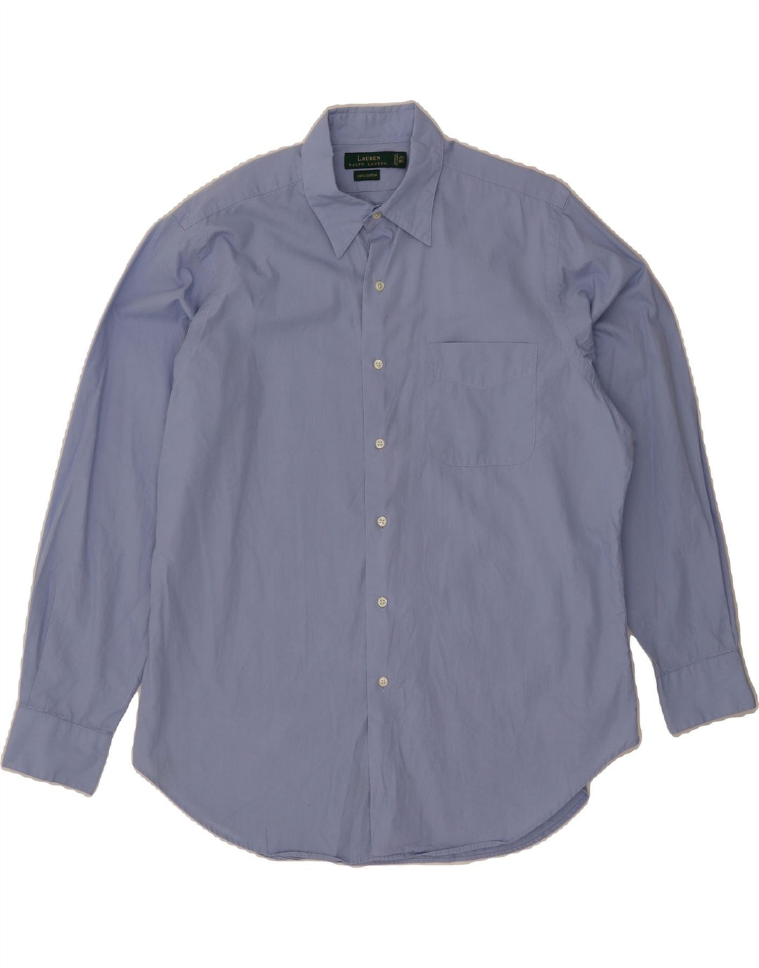 RALPH LAUREN Mens Shirt Size 16 1/2 Large Blue Cotton Vintage Ralph Lauren and Second-Hand Ralph Lauren from Messina Hembry 