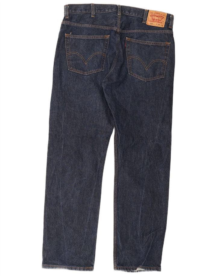 Levi's Herre 505 Regular Fit Straight Jeans W38 L34 Marineblå Bomuld