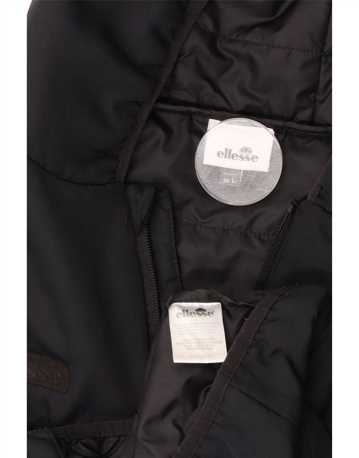 Ellesse Herre Hætte Regnjakke UK 40 Stor Sort Polyester