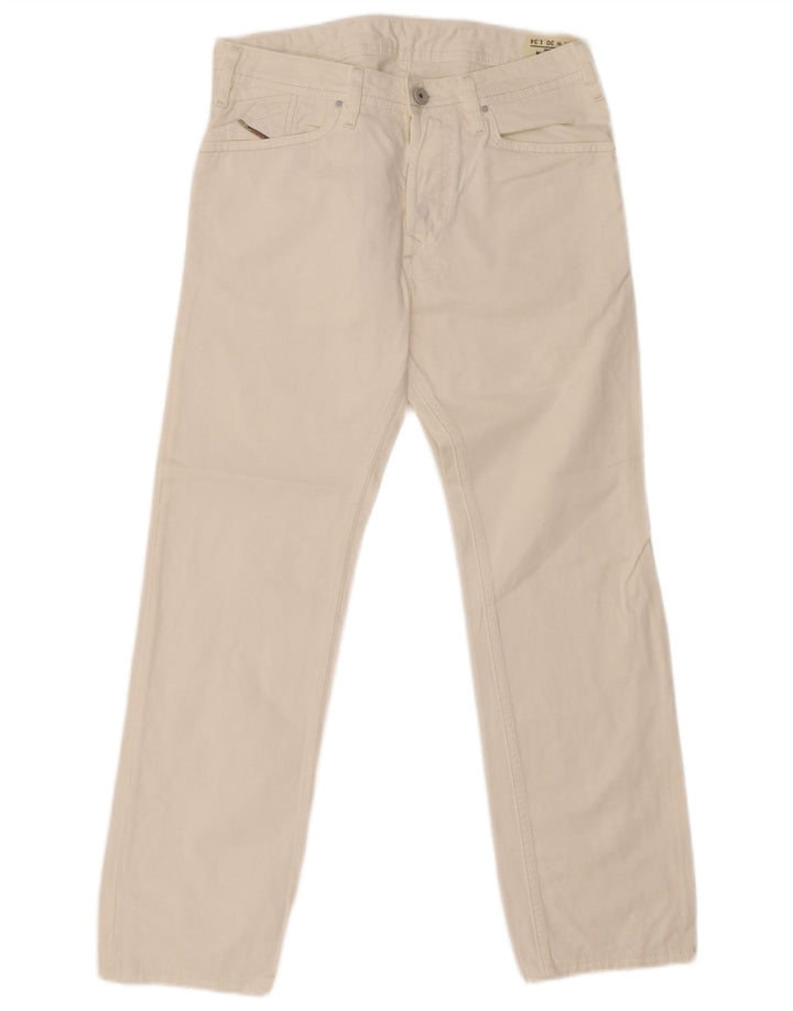 DIESEL Mens Kander Straight Jeans W30 L29 White Cotton