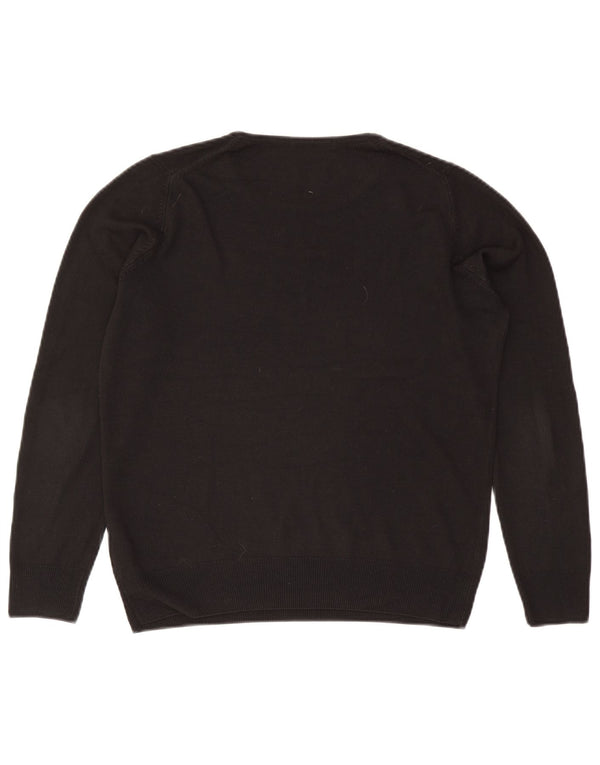 Marks & Spencer Dame Boat Neck Jumper Sweater UK 12 Medium Sort Akryl