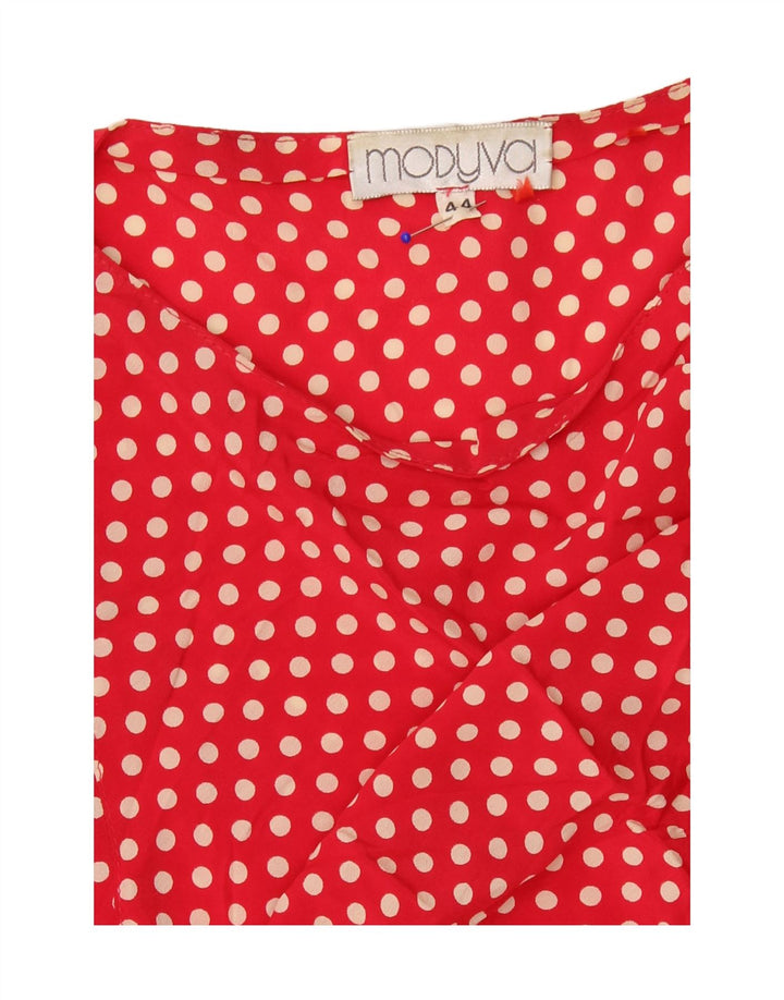 Modyva Langærmet skjortekjole til kvinder IT 44 Medium Rød Polka Dot