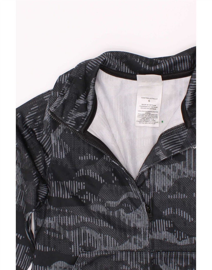 Adidas Drenge Træningsdragt Topjakke 5-6 År Grå Camouflage Polyester