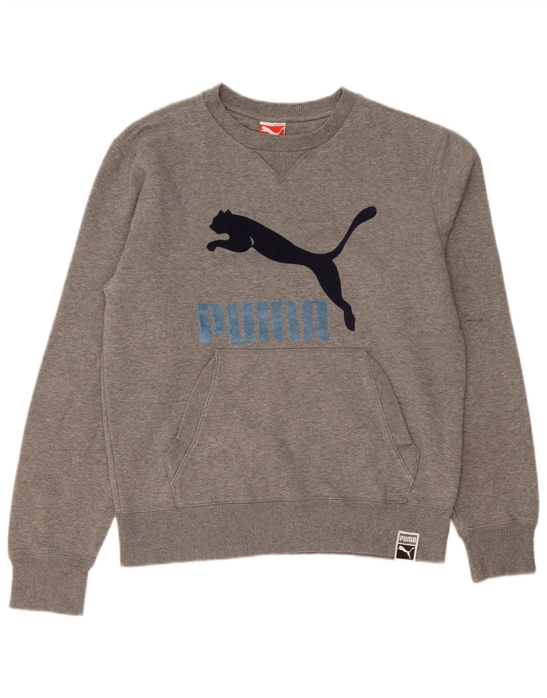 Puma Herre Grafisk Sweatshirt Jumper Medium Grå Flecked