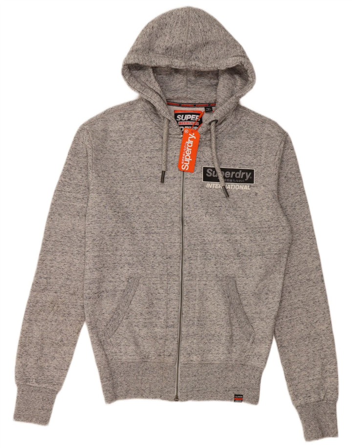 SUPERDRY Herre Grafisk Loose Fit Hættetrøje med lynlås XS Grå Flecked Bomuld