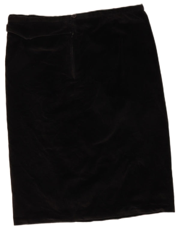 Vintage damefløjl lige nederdel W34 Large Black