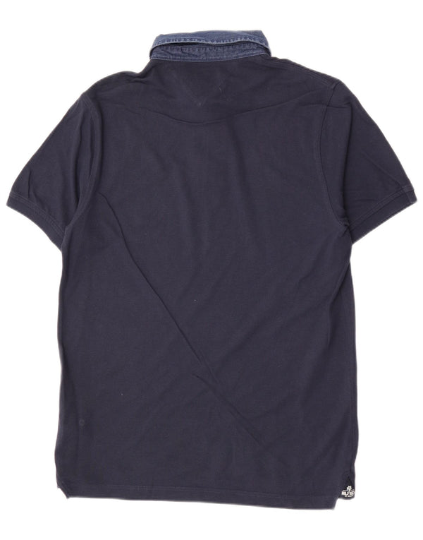 Tommy Hilfiger Herre Slim Fit Rugby Polo Shirt XL Marineblå Bomuld