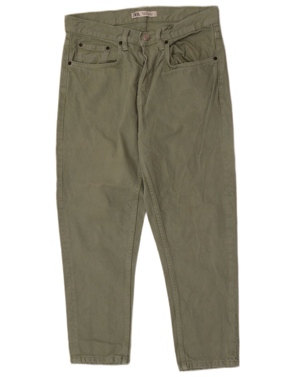 Zara Herre Slim Jeans EU 40 Medium W31 L26 Grøn Bomuld