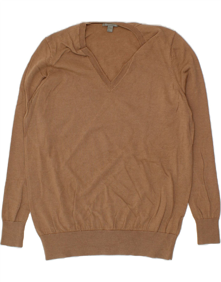 COS Mens V-Neck Jumper Sweater XS Brown Wool Vintage Cos and Second-Hand Cos from Messina Hembry 