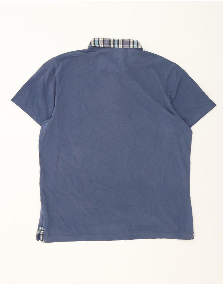 Pierre Cardin Herre Regular Fit Polo Shirt Stor blå ternet bomuld
