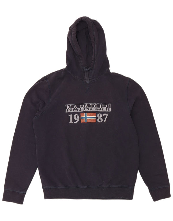 Napapijri Herre Geographic Graphic Hoodie Jumper Medium Navy Blue