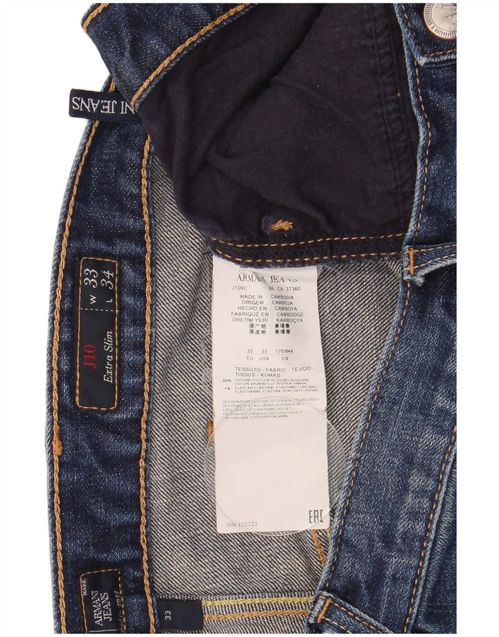 Armani Dame J10 Slim Jeans W33 L34 Blå Bomuld