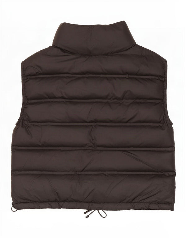 Zara Womens Polstret Gilet UK 18 XL Sort Bomuld