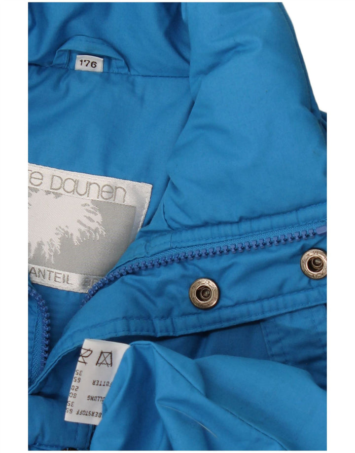 VINTAGE Polstret drengejakke 15-16 år blå polyester