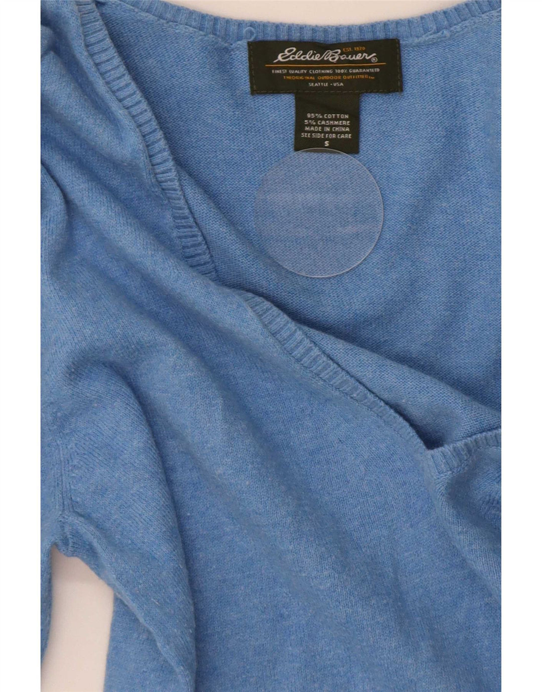 Eddie Bauer Herre V-hals sweater lille blå bomuld