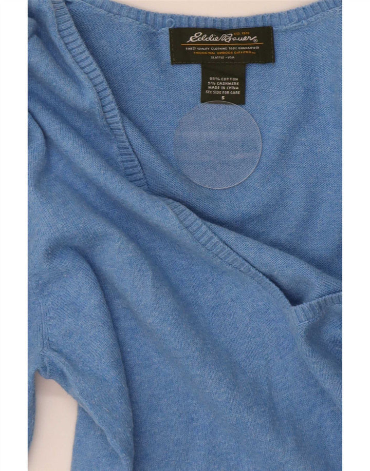 Eddie Bauer Herre V-hals sweater lille blå bomuld