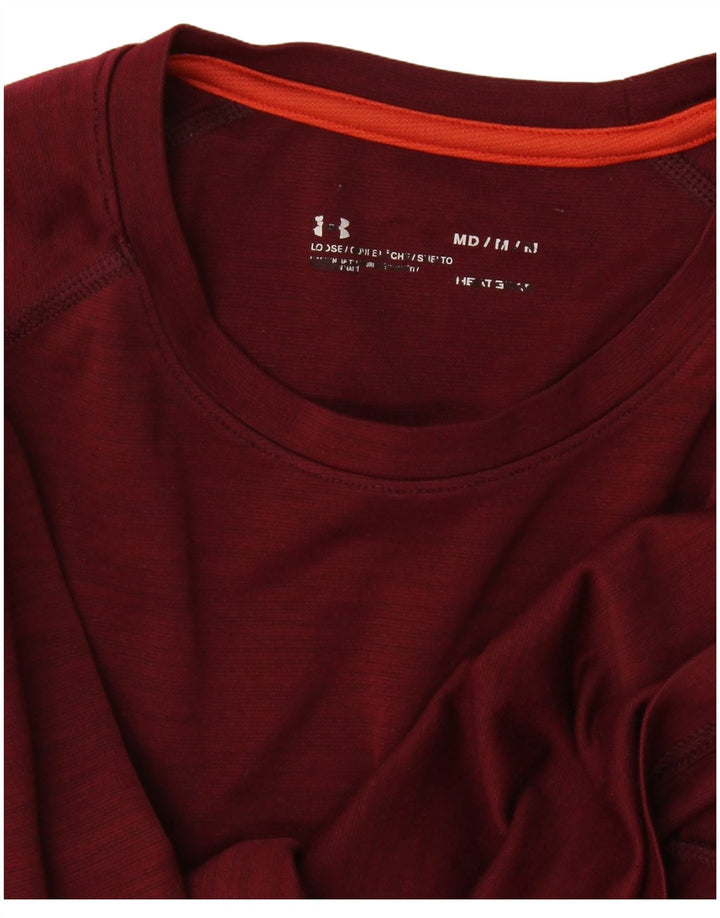 Under Armour Herre Heat Gear T-Shirt Top Medium Burgundy