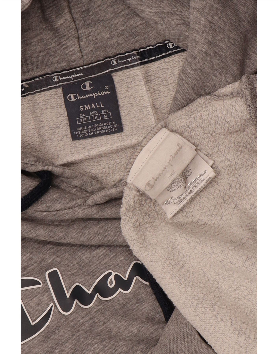 CHAMPION Grafisk hættetrøje til mænd, lille grå flækket bomuld