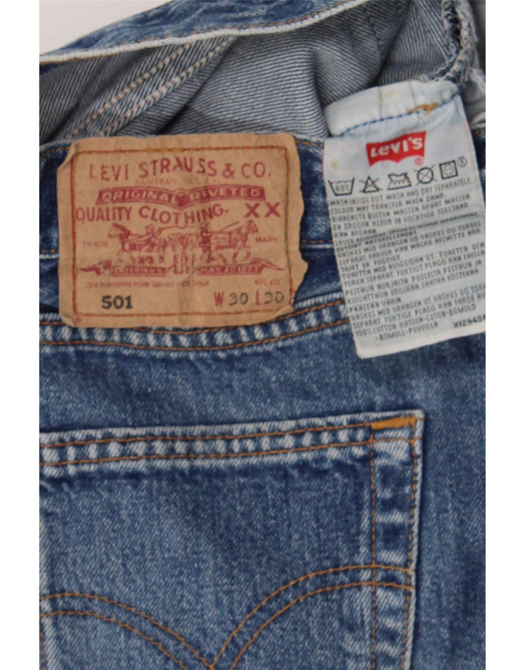 Levi's Womens 501 denimshorts W30 Medium Blue Bomuld