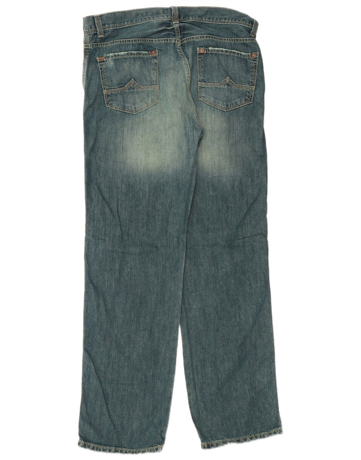 DKNY Mens Soho Straight Jeans W34 L32 Blue Cotton