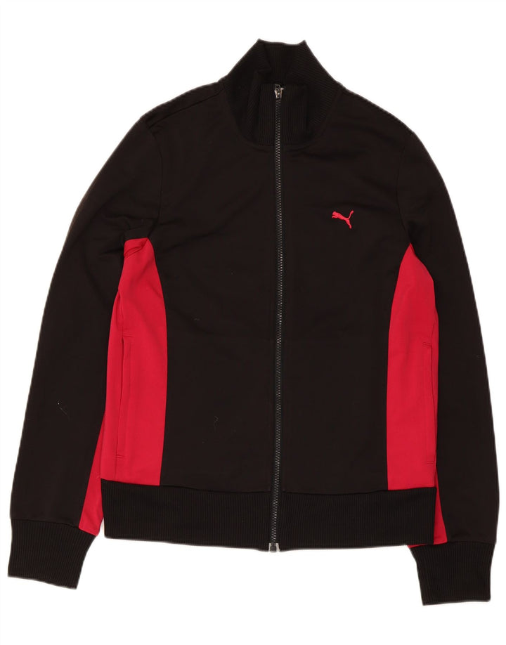 Puma træningsdragt topjakke til kvinder UK 14 Large Black Colourblock Polyester