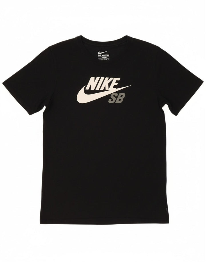 NIKE Mens Athletic Cut Graphic T-Shirt Top Small Black Cotton