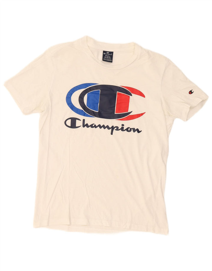 Champion Herre Grafisk T-Shirt Top Lille Hvid