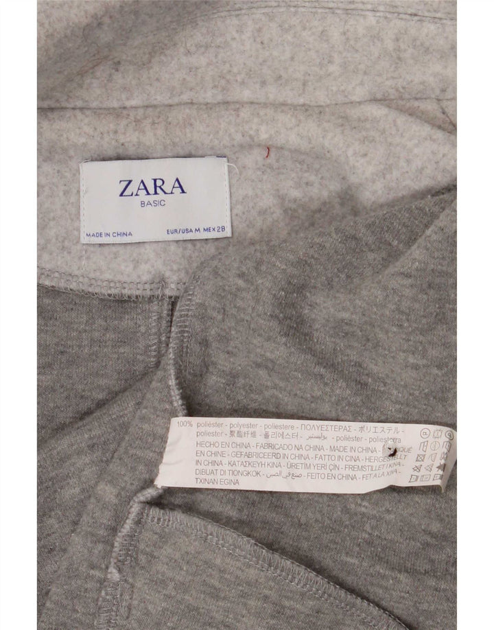 Zara Dame Overfrakke UK 14 Medium Grey Polyester