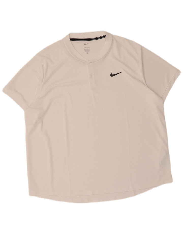 Nike herre Dri Fit T-shirt top 2XL hvid polyester