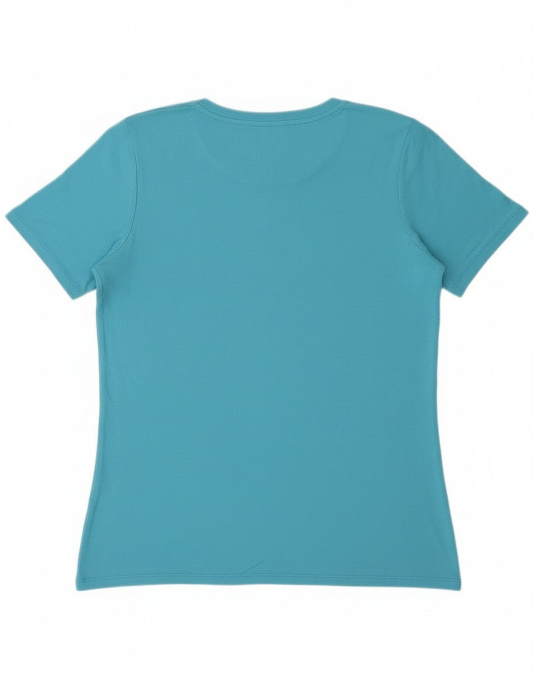 Benetton Dame Grafisk T-Shirt Top UK 14 Medium Blue