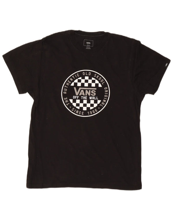 VANS Mens Slim Fit Graphic T-Shirt Top Medium Black Cotton