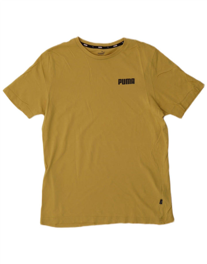 Puma Herre T-Shirt Top Medium Gul Bomuld